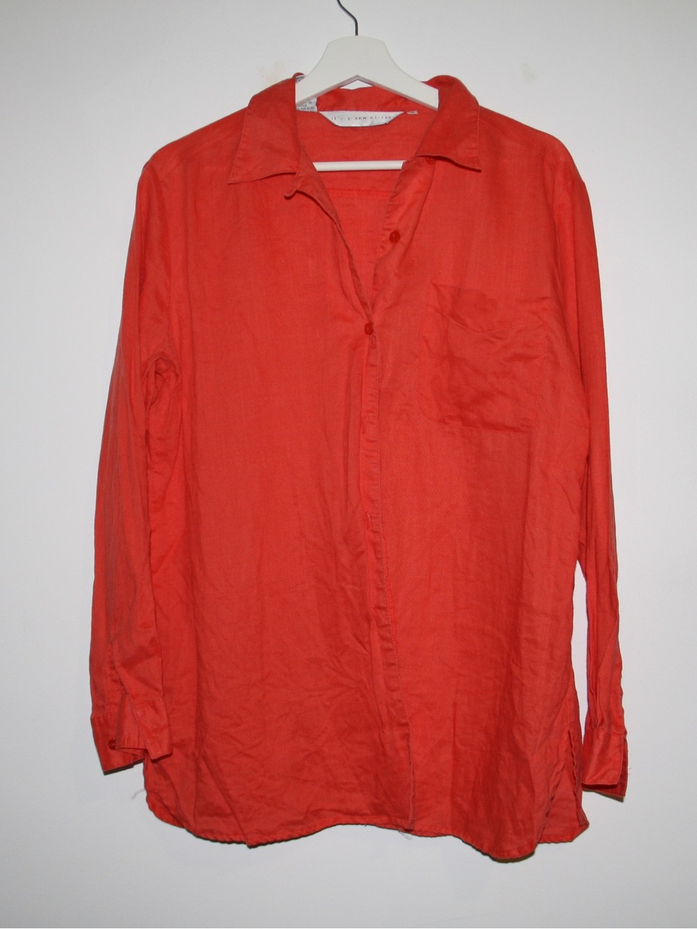 Women's Button-Down Shirt - Bright Coral Red